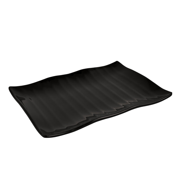 Black Melamine Wavy Platter 420x295x40mm