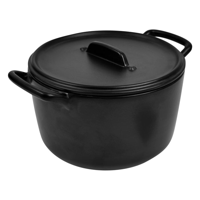 Black Stone Cast Effect Melamine Casserole Pot