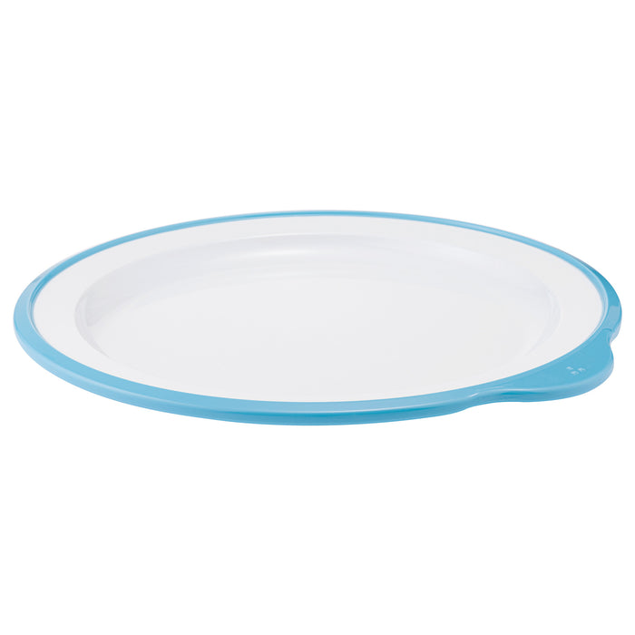 Omni White Large Low Plate w/Blue Rim 240x230x20mm