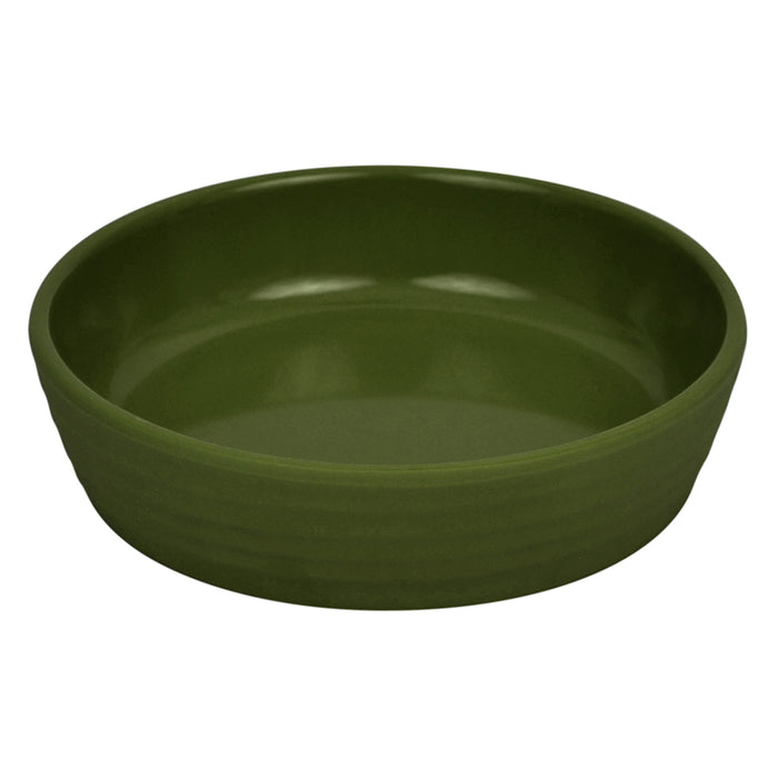 Green Melamine Ripple Low Dish 140 Dia x35mm 280ml