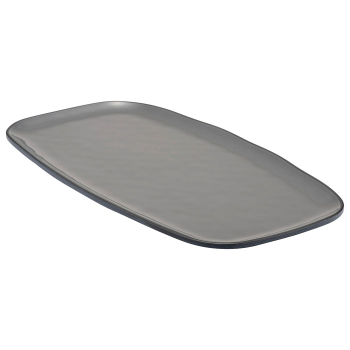 Steel Blue Marl Melamine Rectangular Side Plate 355x190mm