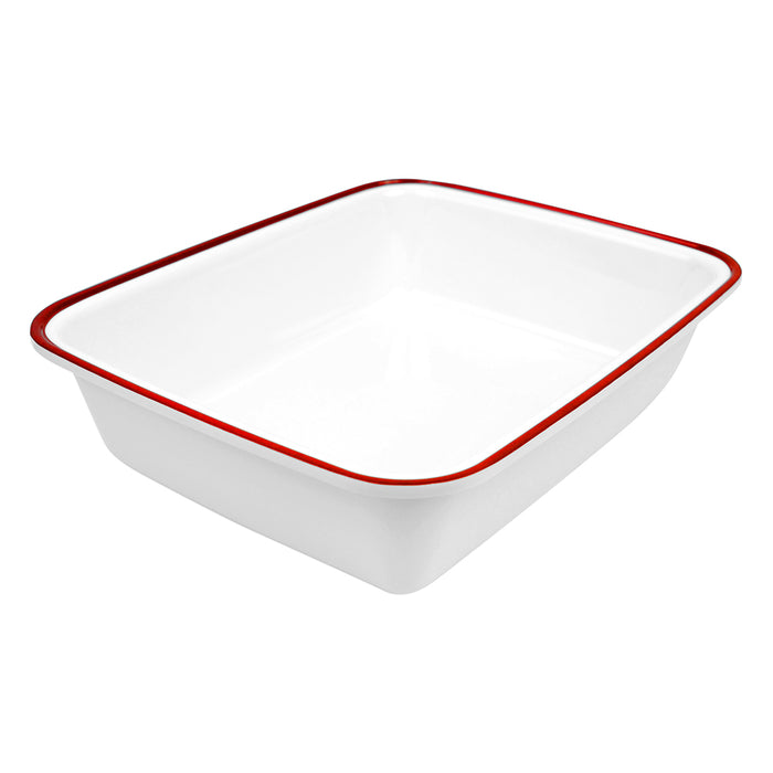 Red Enamelware Melamine 1/2 Size Dish 3.7L