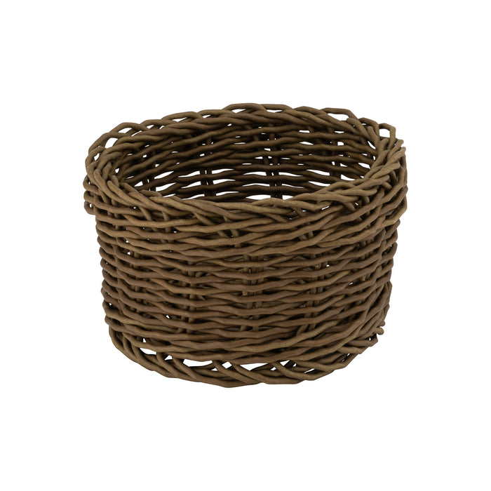 Poly Wicker Round Willow Basket Dia 180x95mm