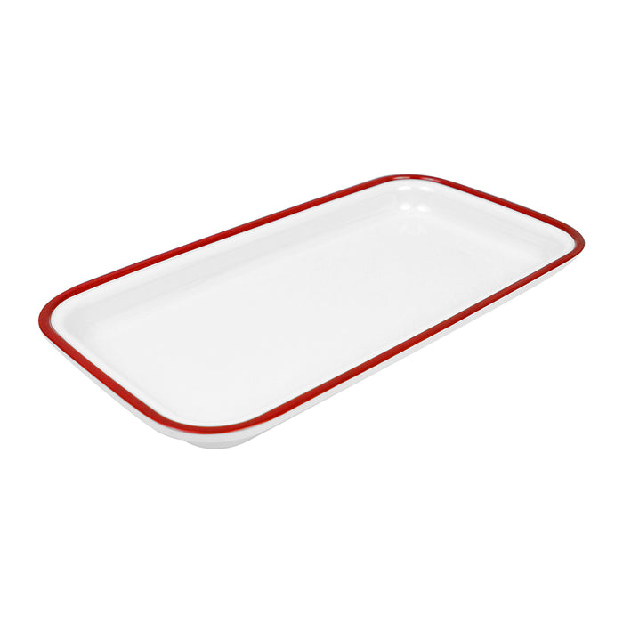 Red Enamelware Melamine 1/3 Size Gastro Tray