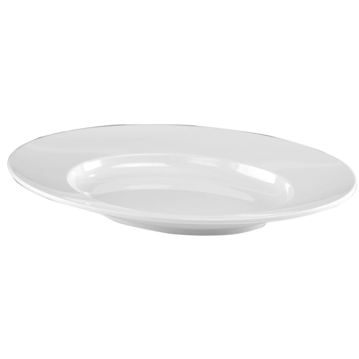 White Melamine Wide Rim Oval Platter 559x406x57mm