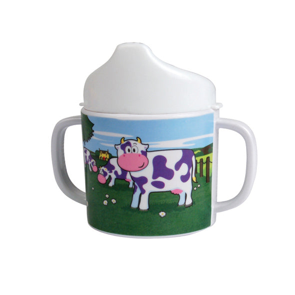 Cow Melamine Double Handled Cup 75x65mm 0.2L