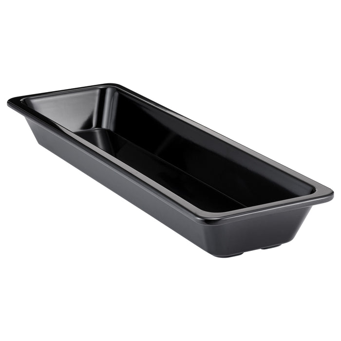 Black Melamine 2/4 Thin Rim Gastro Dish w/sf 2.3L