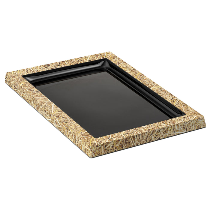 Hay/Black Melamine Tray 280x210x21mm