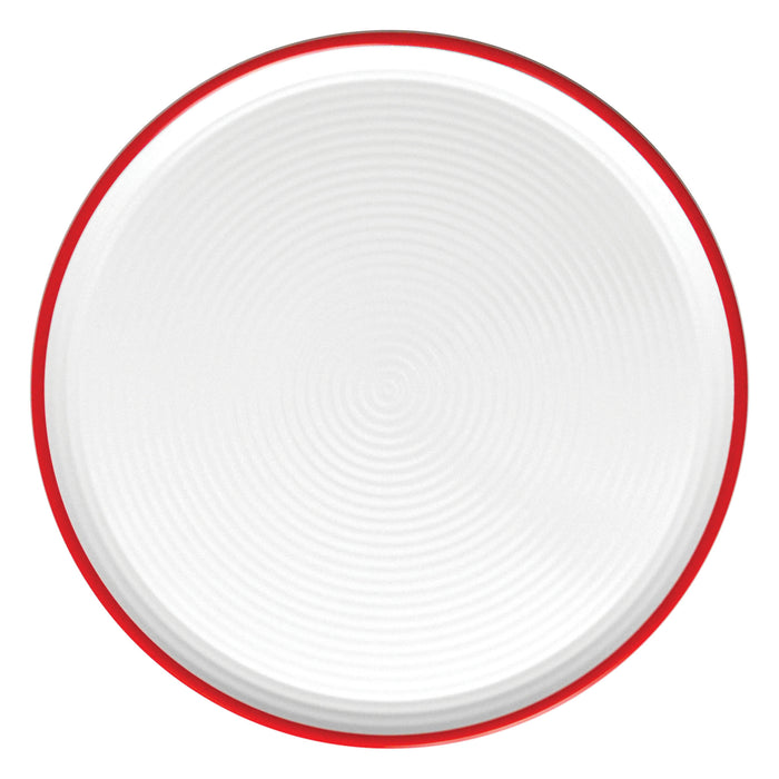 White/Red Melamine Pizza Plate 13-3/4" 350mm