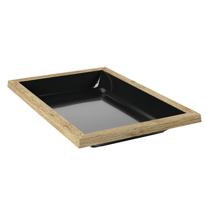 Wood/Black Melamine Dish 420x280x50mm