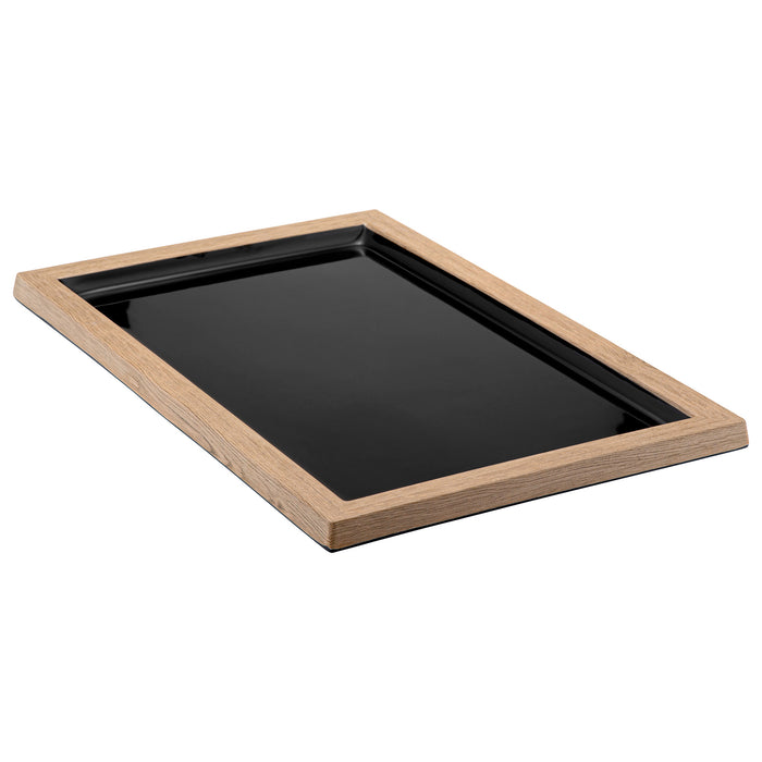 Wood/Black Melamine Tray 420x280x21mm