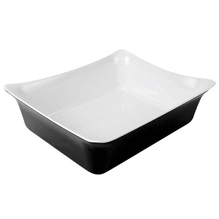 Black/White Melamine 1/2 Sz Fleur Crock /SF 4L