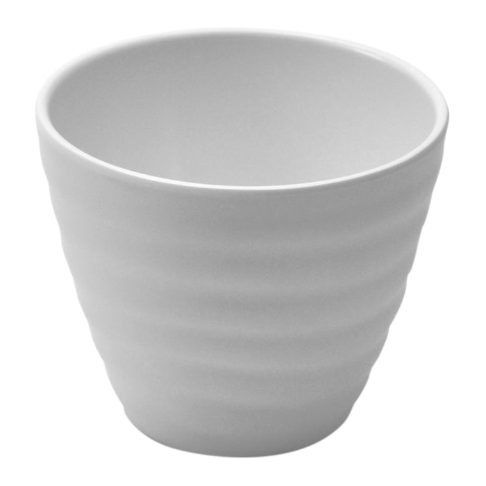 White Melamine Rippled Pot Dia 110x90mm 350ml