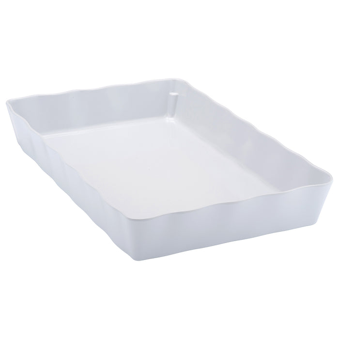 White Melamine Aalto Dish 420x280x60mm 5.2L