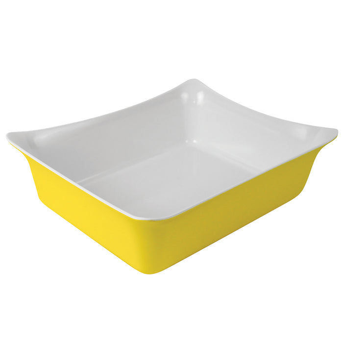 Yellow/White 1/2 Sz Melamine Fleur Crock  SF 4L