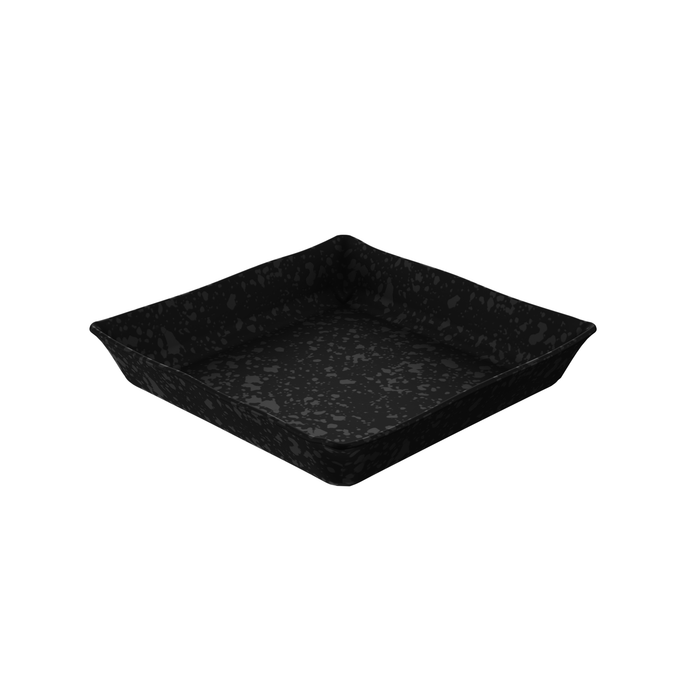 Black Melamine Mineral Crackle Crock 280x280x50mm