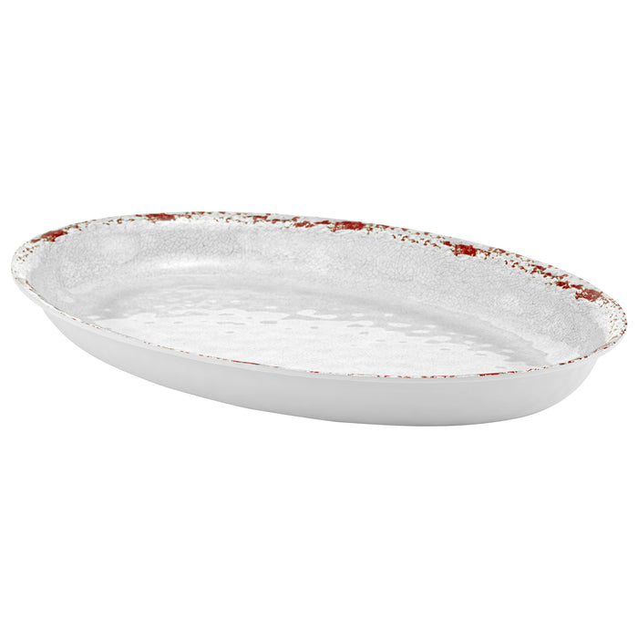 White Casablanca Melamine Dish 420x280x40mm 2.5L