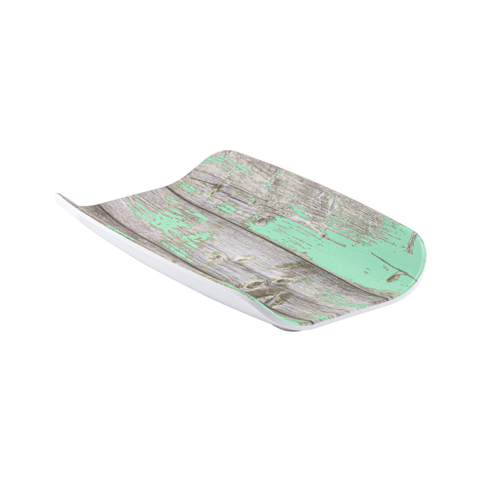 Rustic Teal Tura Melamine Curved Tray 1/4 Size 265x162x40mm