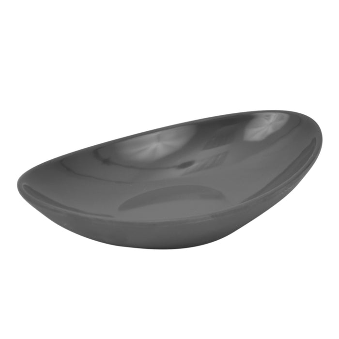 Grey Matt Melamine Reef Low Dish 137x82x33mm 60ml