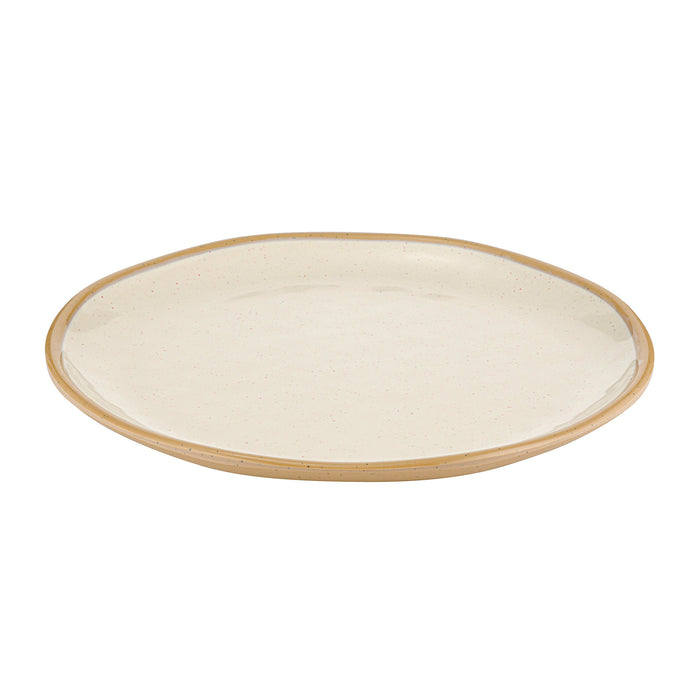 Cream Marl Melamine Large Shallow Plate 280x280x26mm