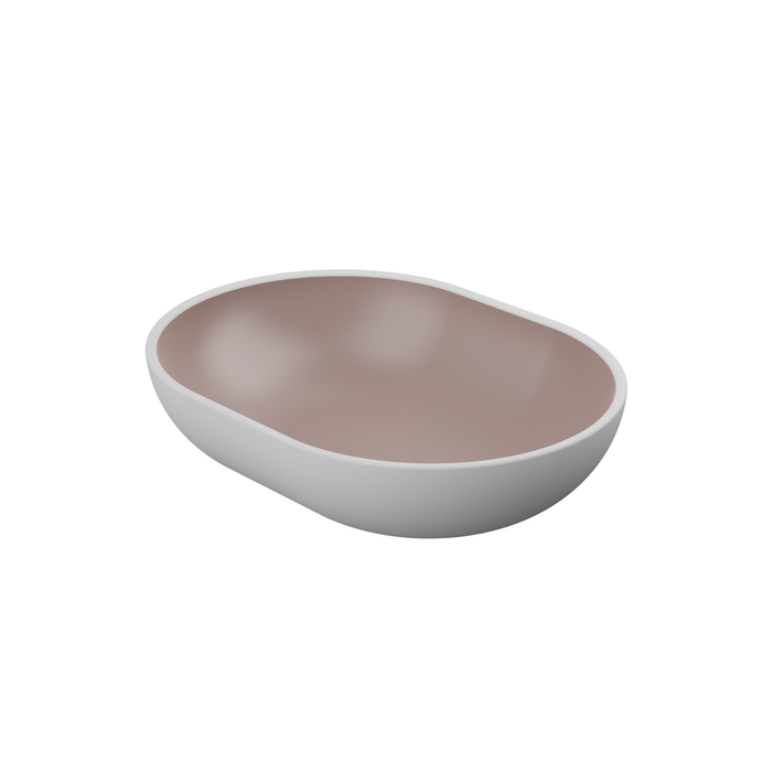 Trafalgar White and Taupe Melamine Oval Dish