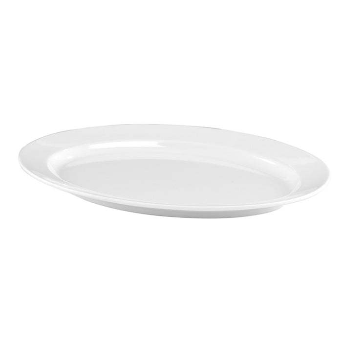 White Melamine Rimmed Oval Platter 559x397x44mm