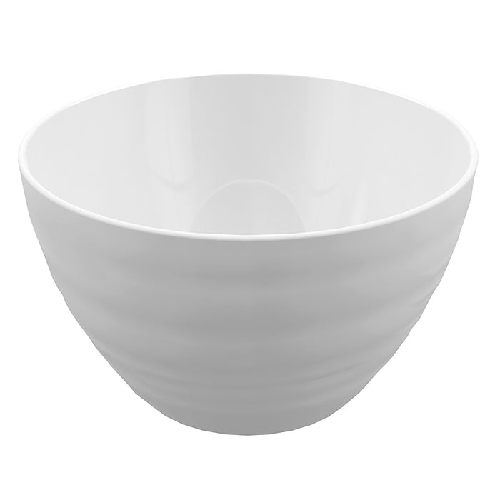 White Melamine Ripple Large Pot - 4.5L