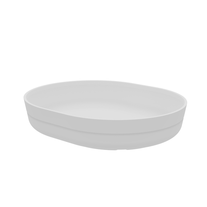 Hu White Melamine Oval Tray 225x185x45mm 1000ml (6 Pack)