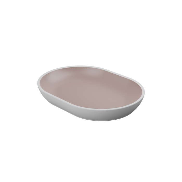 Trafalgar White and Taupe Melamine Oval Dish Insert 267x197x38mm 750ml