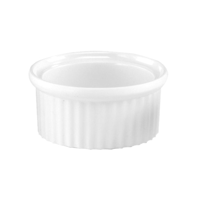 White Melamine Fluted Remekin 63x32mm 57ml