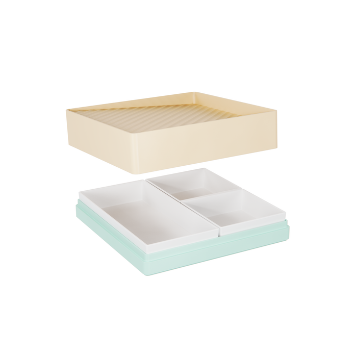 Black Kiru Bento Set (With White Inserts) 253x253x95mm