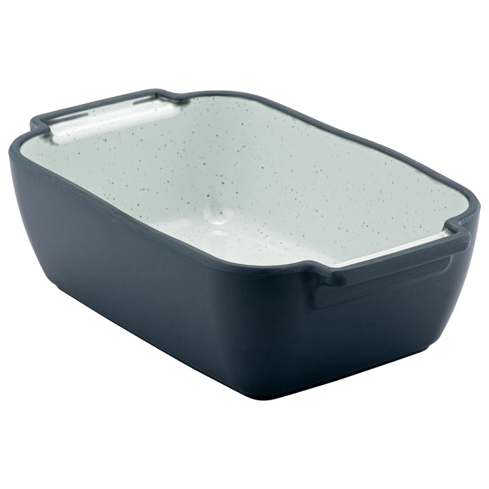 Steel Blue Marl Melamine 1/4 Size Crock 265x162x80mm