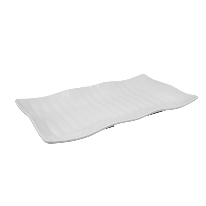 White Melamine Wavy Platter  420x240x40mm