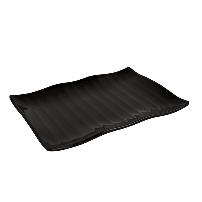 Black Melamine Wavy Platter