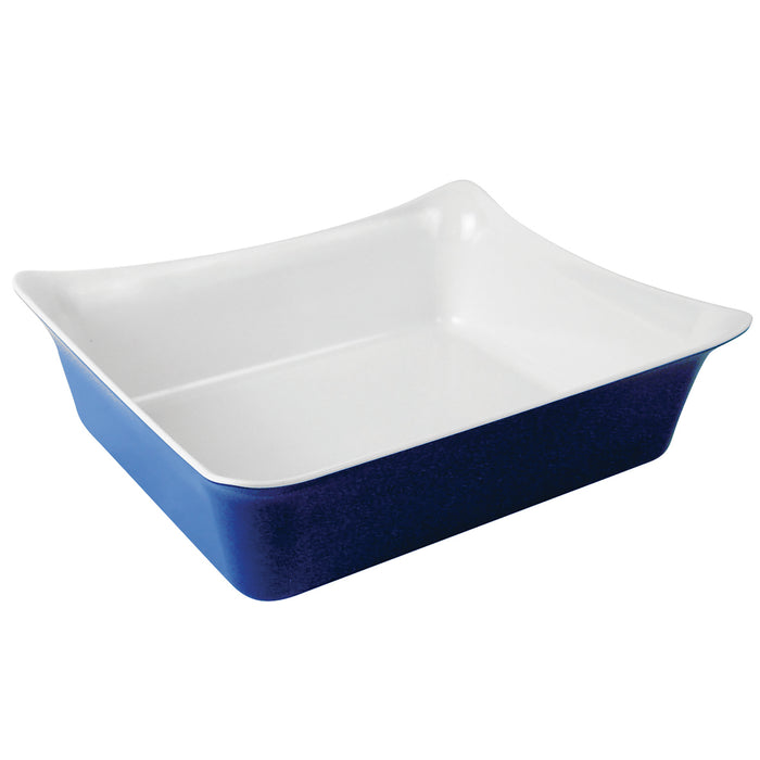 Blue/White 1/2 Sz Melamine Fleur Crock w/SF 4L