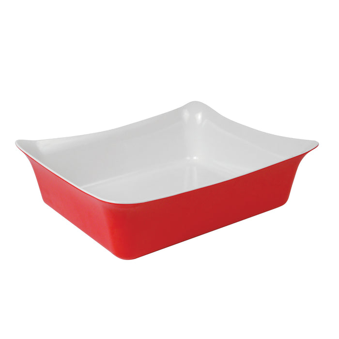 Red/White 1/2 Sz Melamine Fleur Crock  w/SF 4L