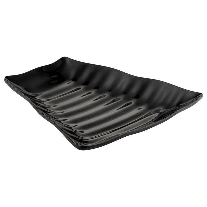 Black Melamine Curved Wavy Platter w/SF