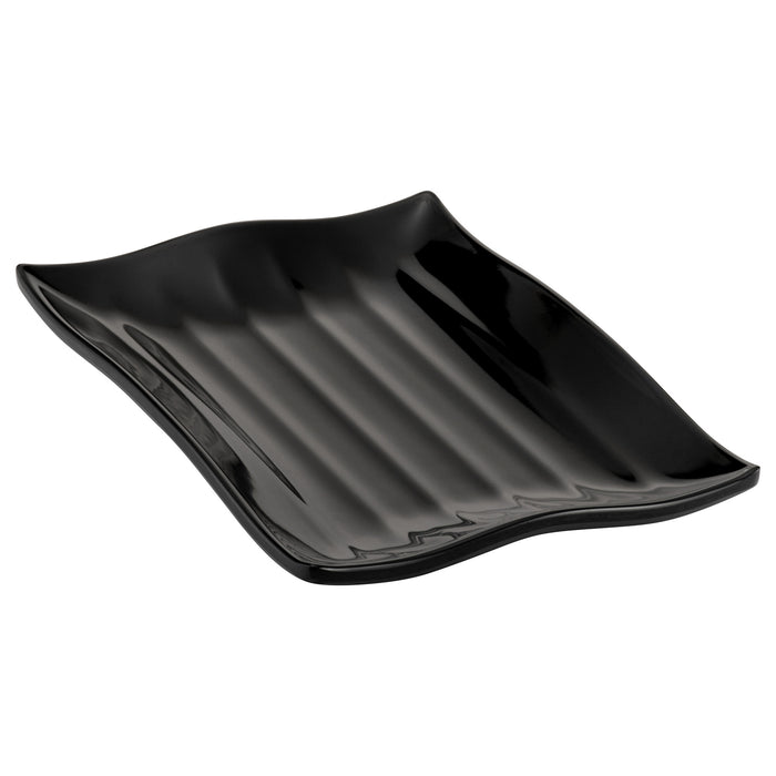 Black Melamine Wavy Platter 420x295x40mm