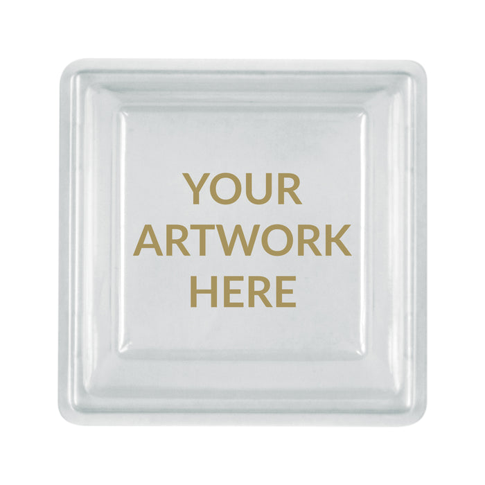 Printed Clear Glazz Lid Square 90mm