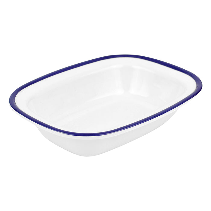 Blue Enamelware Melamine Dish 200x150x45mm 400ml