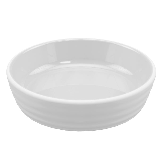 White Melamine Ripple Low Dish 140 Dia x35mm 280ml