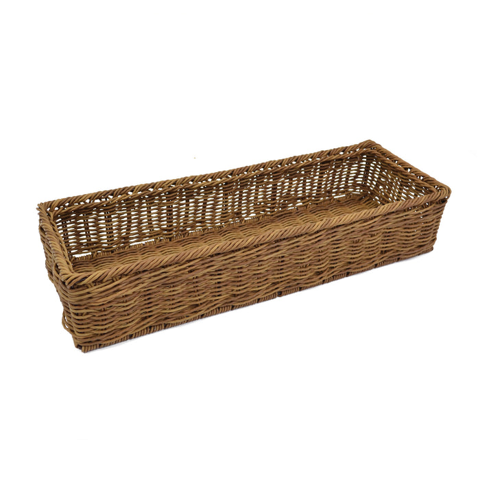 Poly Wicker Rectangle Willow Basket 550x195x110mm