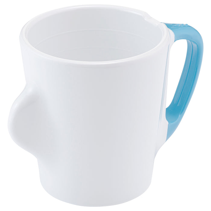 Omni White Mug with Blue Handle 135x90x100mm 300ml