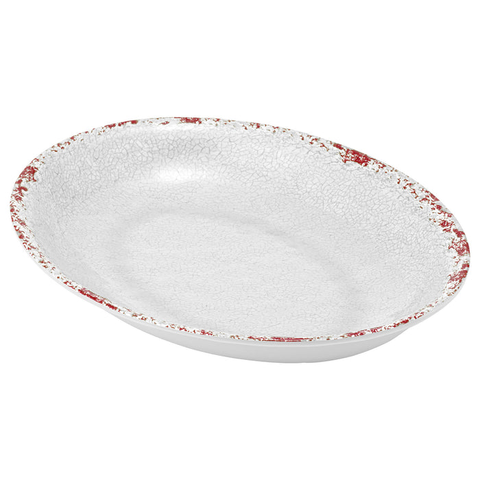 White Casablanca Melamine Oval Low Dish 210x280x35mm 800ml