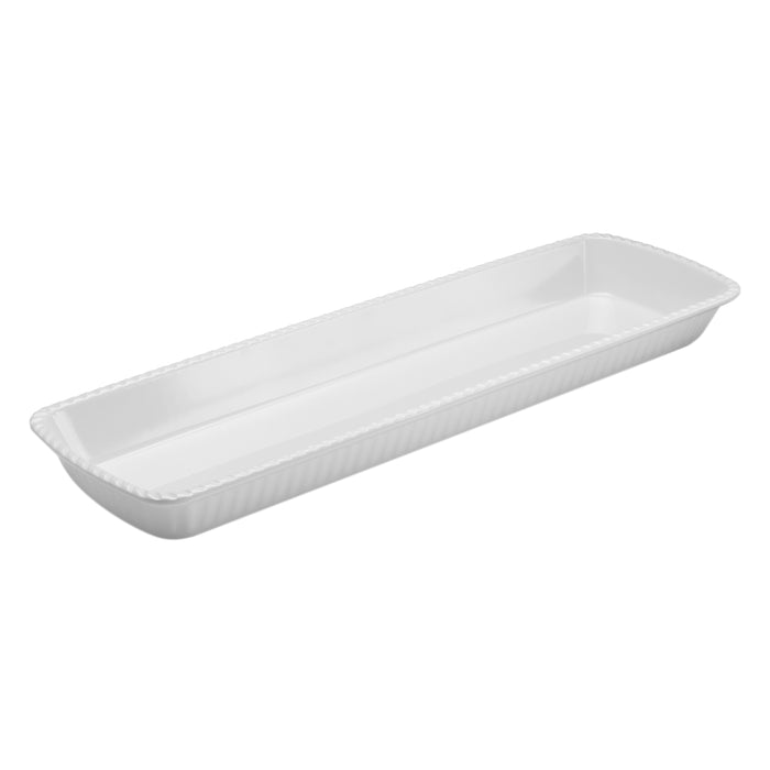 White Melamine Fluted Deli Tray 660x203x57mm 2.7L