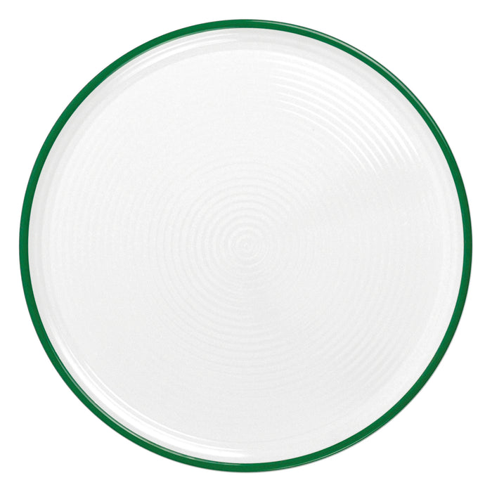 White/Green Melamine Pizza Plate 13-3/4" 350mm