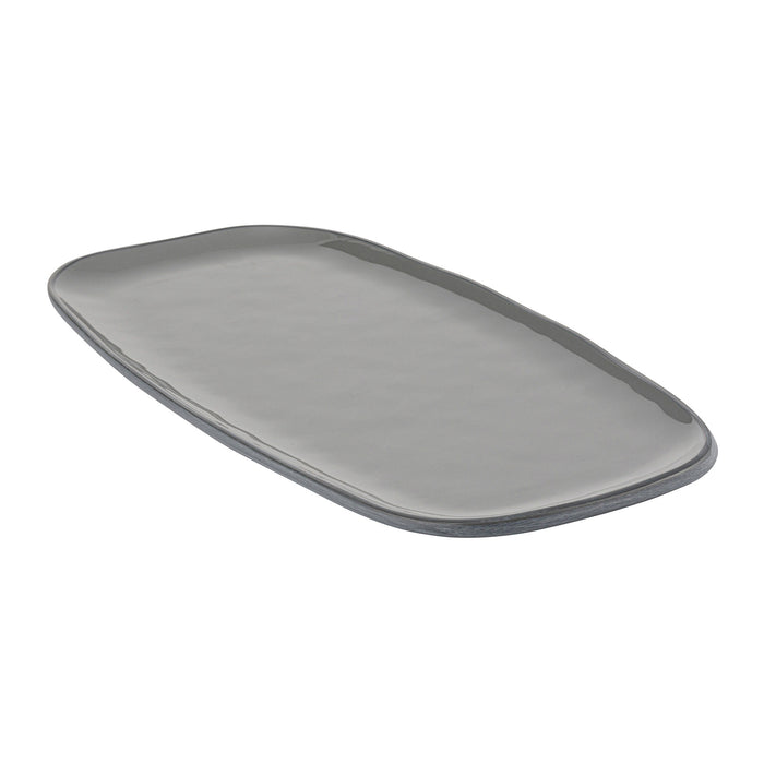 Charcoal Grey Marl Melamine Rectangular Side Plate300x153mm