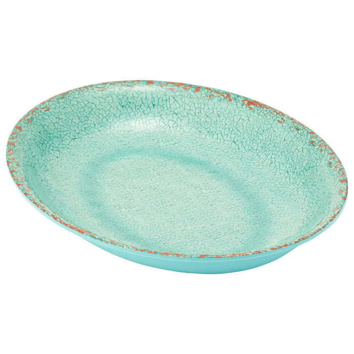 Blue Casablanca Melamine Oval Low Dish 210x280x35mm 800ml