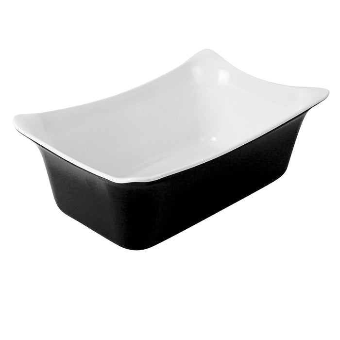 Black/White 1/4 Sz Melamine Fleur Crock /SF 2L