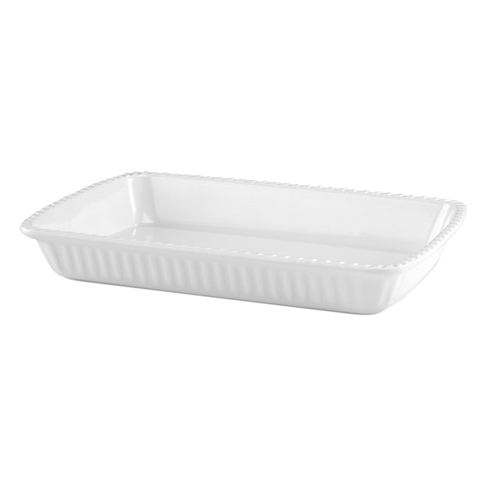 White Melamine Fluted Deli Tray 400x270x57mm 2.7L